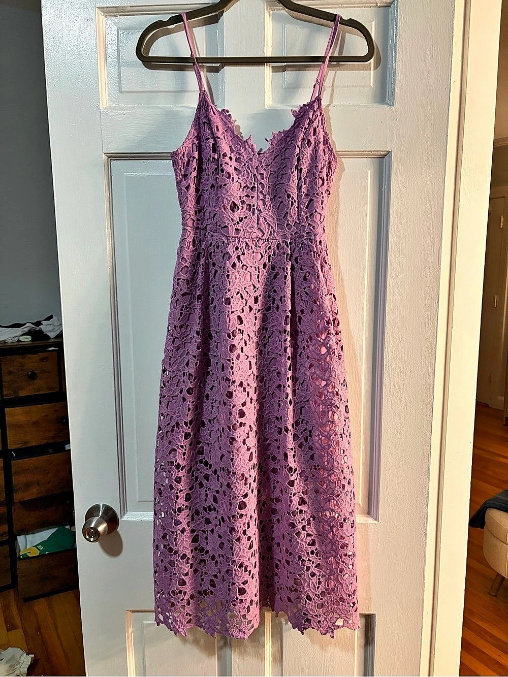 ASTR the Label Lace Midi Dress Purple Small